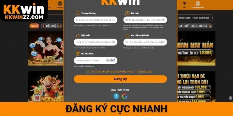 Đăng ký cực nhanh